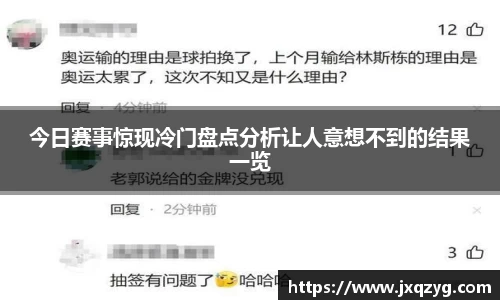 今日赛事惊现冷门盘点分析让人意想不到的结果一览