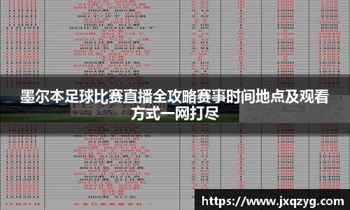 墨尔本足球比赛直播全攻略赛事时间地点及观看方式一网打尽