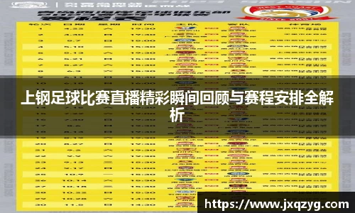 上钢足球比赛直播精彩瞬间回顾与赛程安排全解析