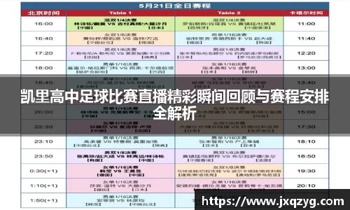 凯里高中足球比赛直播精彩瞬间回顾与赛程安排全解析