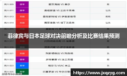 菲律宾与日本足球对决前瞻分析及比赛结果预测