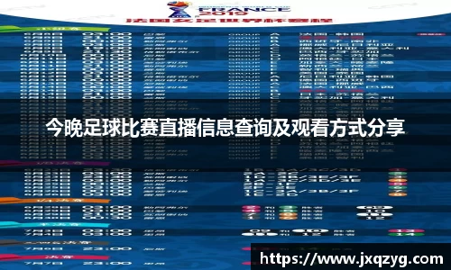今晚足球比赛直播信息查询及观看方式分享